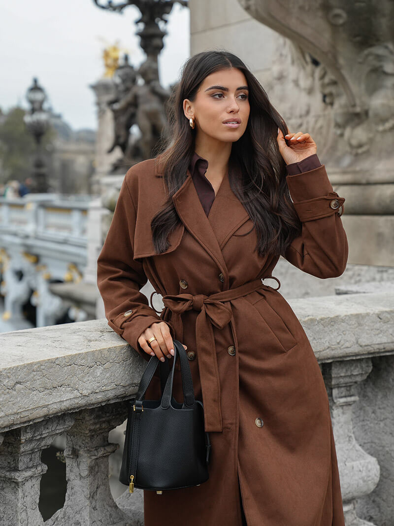 Molly faux suede Trenchcoat